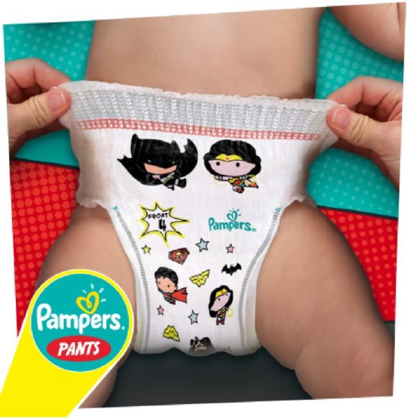 Βρεφική Φροντίδα Pampers – Pants Limited Edition Justice League Πάνες Βρακάκια Με Ήρωες Μέγεθος 6 (15+kg) 60τμχ