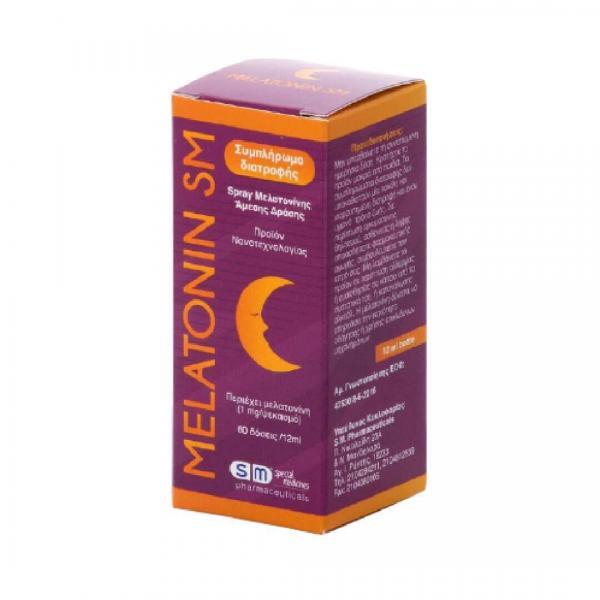 Άγχος - Στρες - Χαλάρωση S.M. Pharmaceuticals – Melatonin SM Συμπλήρωμα Διατροφής Spray Μελατονίνης Άμεσης Δράσης 12ml