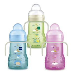 Feeding Bottles - Teats For Breast Feeding MAM – Trainer + Night Bottle with Glowing Handles 4+ Months 220ml code 451