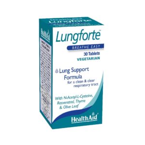Ανοσοποιητικό Health Aid – Lungforte Εκχύλισμα Φύλλων Ελιάς, Σκόρδο, Ρεσβρατρόλη, Θυμάρι & Βιταμίνες για Προστασία Αναπνευστικού 30Veg. Tablets