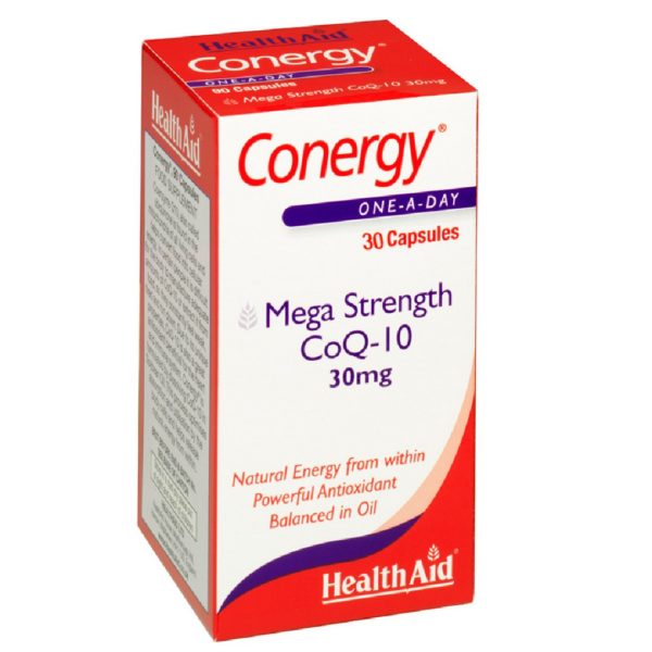 Αντιμετώπιση Health Aid – Conergy Mega Strength CoQ-10 30mg Συνένζυμο 30Caps