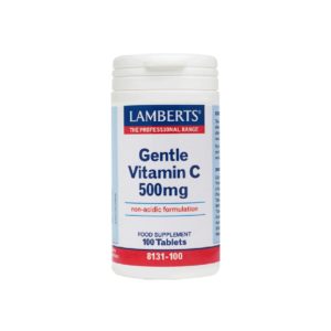 Βιταμίνες Lamberts – Gentle Vitamin C 500mg Non-Acidic Συμπλήρωμα Διατροφής Βιταμίνη C σε Mη Όξινη Μορφή για Τόνωση του Οργανισμού & Ενίσχυση του Ανοσοποιητικού Συστήματος 100 tabs