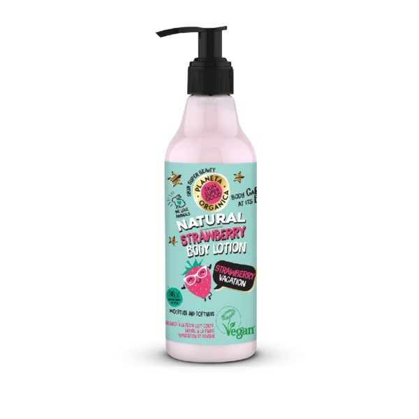 Body Care Planeta Organica – Skin Super Good Natural Strawberry Body Lotion “Strawberry Vacation” for Moisturize and Softness 250ml