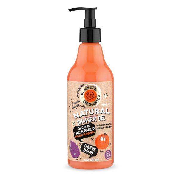 Body Shower Planeta Organica – Fresh Basil & Frozen Mandarin Organic Shower Gel “Energy Bomb” 500ml