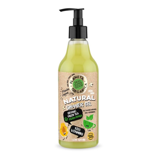 Body Shower Planeta Organica – Planeta Organica Green Tea & Gold Papaya Organic Shower Gel “100% Vitamins” 500ml
