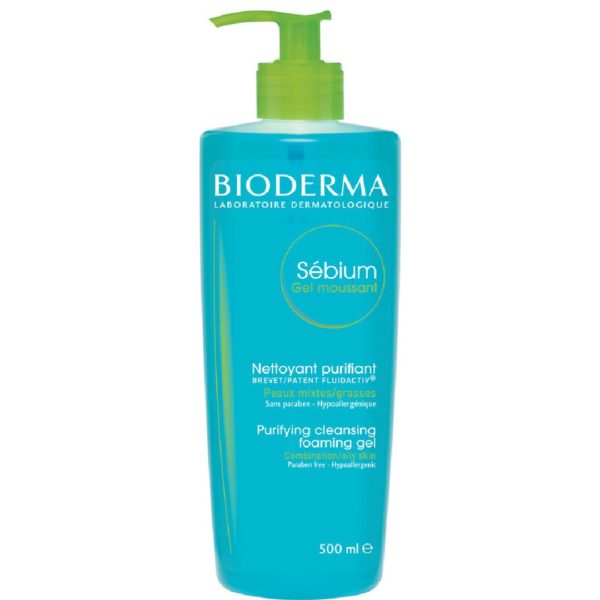 Περιποίηση Προσώπου Bioderma – Gel Moussant Απαλό Αφρίζον Gel Καθαρισμού για Μεικτό προς Λιπαρό ή με Τάση Ακμής Δέρμα 500ml