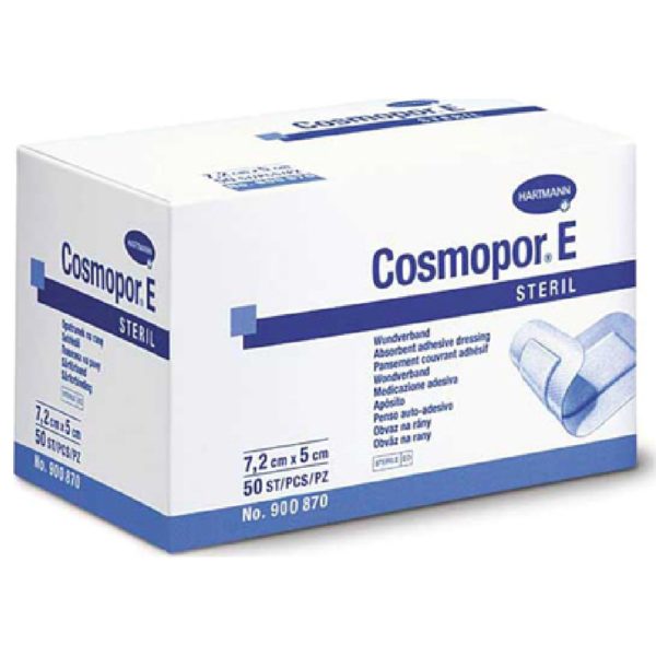 DISPOSABLES MEDICAL Hartmann – Cosmopor E Steril Absorbent Adhesive Dressing 7.2x5cm 1pcs