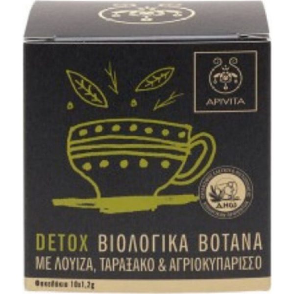 Τσαΐ Apivita – Organic Herbal Tea Detox Βιολογικό Τσάϊ με Λουίζα, Ταραξακο και Αγριοκυπάρισσο 10 Φακελάκια x 1,2gr