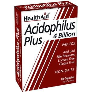 Nutrition Health Aid – Acidophilus Plus 4 billion with FOS 30veg caps