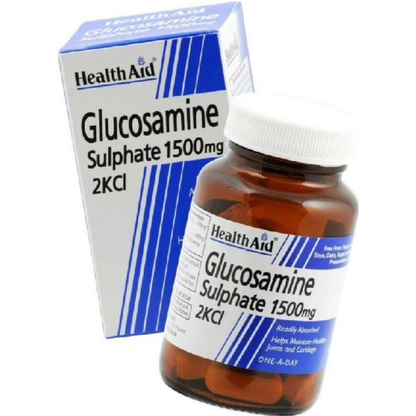 Αντιμετώπιση Health Aid – Vegan Glucosamine Sulphate 1500mg 2KCl Συμπλήρωμα Διατροφής με Θειική Γλυκοζαμίνη για Υγιείς Αρθρώσεις 30 Ταμπλέτες