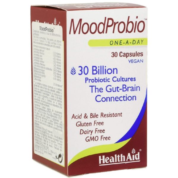 Αντιμετώπιση Health Aid – MoodProbio 30 Billion Συμπλήρωμα Διατροφής με Προβιοτικά Στελέχη για Εγκεφαλική Ψυχολογική & Εντερική Λειτουργία 30veg caps
