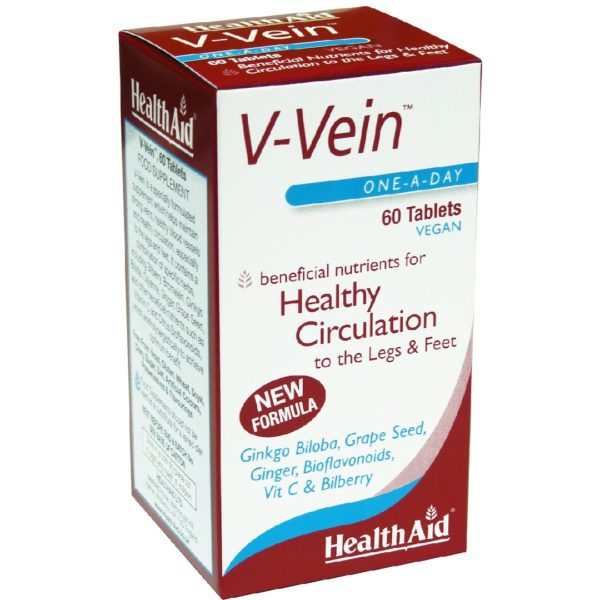 Heart - Circulatory System Health Aid – V Vein Beneficial Nutrients for Healthy Circulation to the Legs & Feet 60tabs