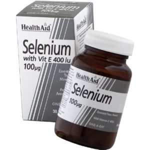 Μέταλλα - Ιχνοστοιχεία Health Aid – Selenium 100μg + Vitamin E 400iu Συμπλήρωμα Διατροφής με Αντιοξειδωτική Δράση κατά των Ελεύθερων Ριζών 30 Κάψουλες