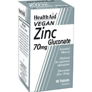 Αντιμετώπιση Health Aid – Zinc Gluconate 70mg Συμπλήρωμα Διατροφής Ψευδαργύρου για Τόνωση Ανοσοποιητικού, Καλή Υγεία Δέρματος & Αναπαραγωγικού 90tabs