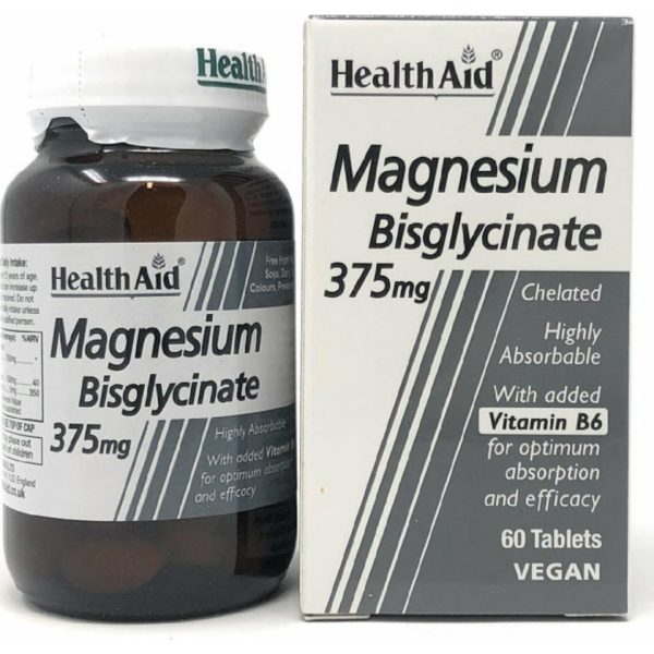 Αντιμετώπιση Health Aid – Magnesium Bisglycinate 375mg & Vitamin B6 Χηλικό Μαγνήσιο & Βιταμίνη Β6 60 ταμπλέτες