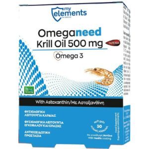 Αντιμετώπιση My Elements – Ωmeganeed Krill Oil 500mg Συμπλήρωμα Διατροφής Πλούσιο σε Ωμέγα-3 Λιπαρά Οξέα 30caps