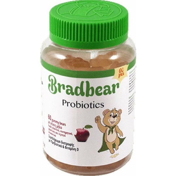 Βιταμίνες Bradex – Bradbear Probiotics & Vitamin D με Γεύση Μήλο 60 Μασώμενα Ζελεδάκια