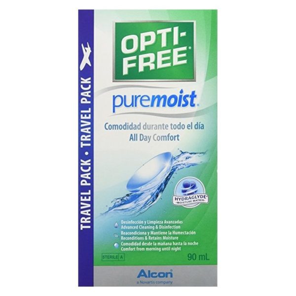 Οφθαλμικές Σταγόνες-Ph Opti-Free – Pure Moist Travel Pack Υγρό Φακών Επαφής συσκευασία ταξιδίου 90ml