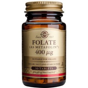 Άγχος - Στρες - Χαλάρωση Solgar – Folate (As Metafolin) 400mg Συμπλήρωμα Διατροφής με Φολικό Οξύ 50tabs Solgar Product's 30€