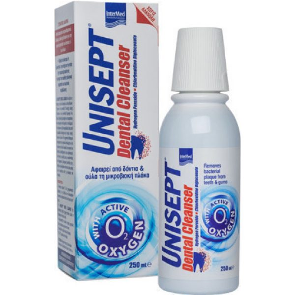 Στοματική Υγιεινή-ph Intermed – Unisept Dental Cleanser Στοματικό Διάλυμα Καθημερινής Προστασίας κατά της Πλάκας και της Κακοσμίας 250ml Intermed : Unisept thoothpaste & Dental Cleanser