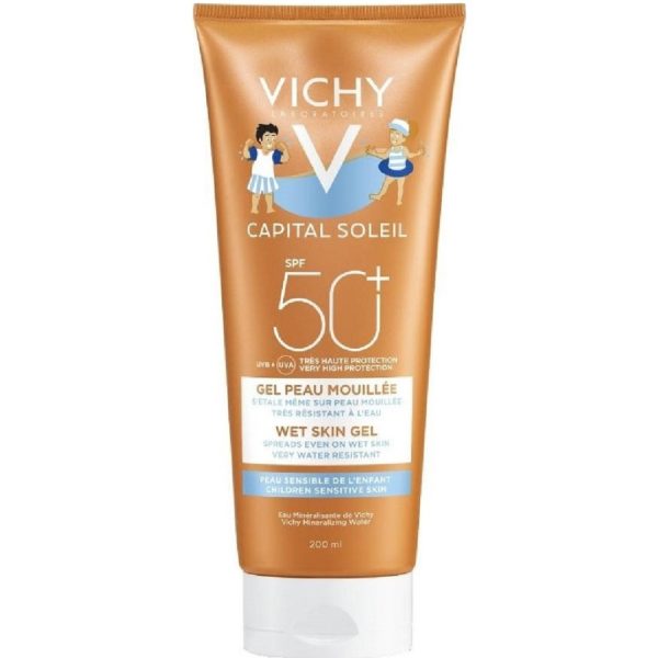 4Εποχές Vichy – Capital Soleil Wet Skin Gel Kids SPF50 Παιδικό Αντηλιακό 200ml SunScreen