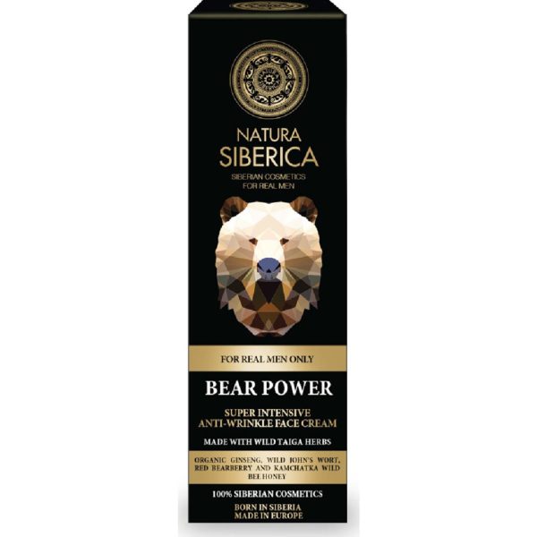 Καθαρισμός-Άνδρας Natura Siberica – Men Bear Power Face Cream , Σούπερ Εντατική Αντιρυτιδική Κρέμα Προσώπου, Κατάλληλο για Όλους τους Τύπους Δέρματος, για Ώριμες Επιδερμίδες , 50ml
