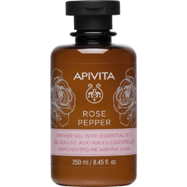 Body Shower Apivita Rose Pepper Shower Gel With Essential Oils 250ml