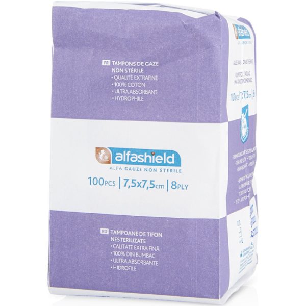 AESTHETIC DISPOSABLES Alfa Gauze – Gauze Swabs Sterile 7,5×7,5cm 8ply 100 pcs