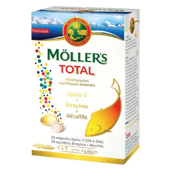 Vitamins Moller’s – Total 28caps + 28tablets Omega 3 – Vitamins – Minerals