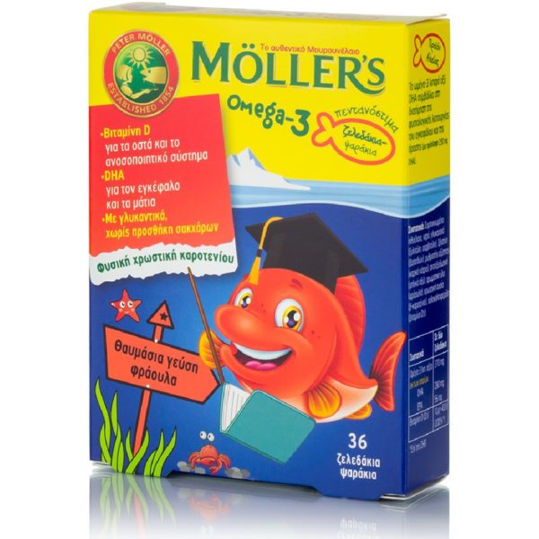 Παιδικές Βιταμίνες Moller’s – Omega 3 για Παιδιά με γεύση φράουλα 36 ζελεδάκια