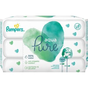 Diapers - Baby Wipes Pampers – Harmonie Aqua Pure Μωρομάντηλα 3×48τμχ