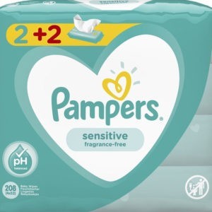 Baby Care Pampers – Sensitive Baby Wipes 2+2 208pcs
