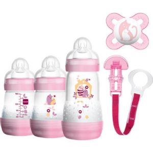 Feeding Bottles - Teats For Breast Feeding ΜΑΜ – Welcome to The World Set Newborn Bottle Set with 0-2 Months Baby Soother and Clip