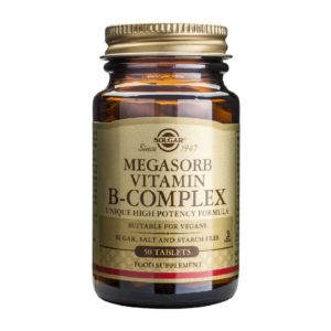 Βιταμίνες Solgar – Megasorb B Complex Συμπλήρωμα Βιταμινών Με Σύμπλεγμα Βιταμινών Β 50 Ταμπλέτες