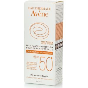 Άνοιξη Avene – Mineral Cream Αντηλιακή Κρέμα Προσώπου Πολύ Υψηλής Προστασίας SPF50+ για Μη Ανεκτικές Επιδερμίδες 50ml SunScreen