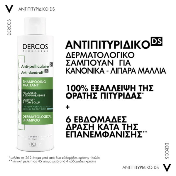 Περιποίηση Μαλλιών-Άνδρας Vichy Dercos Αντιπυτιριδικό Σαμπουάν για Λιπαρά Μαλλιά – 200ml Shampoo