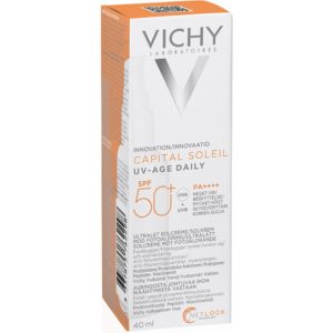 4Εποχές Vichy – Capital Soleil UV-Age Daily Tinted Light SPF50+ Αντηλιακό Προσώπου κατά της Φωτογήρανσης με χρώμα 40ml SunScreen