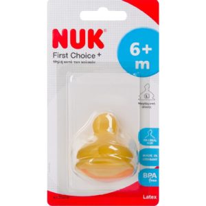 Feeding Bottles - Teats For Breast Feeding Nuk – First Choice Plus Latex Teat 6+ Months Large Size 1pc