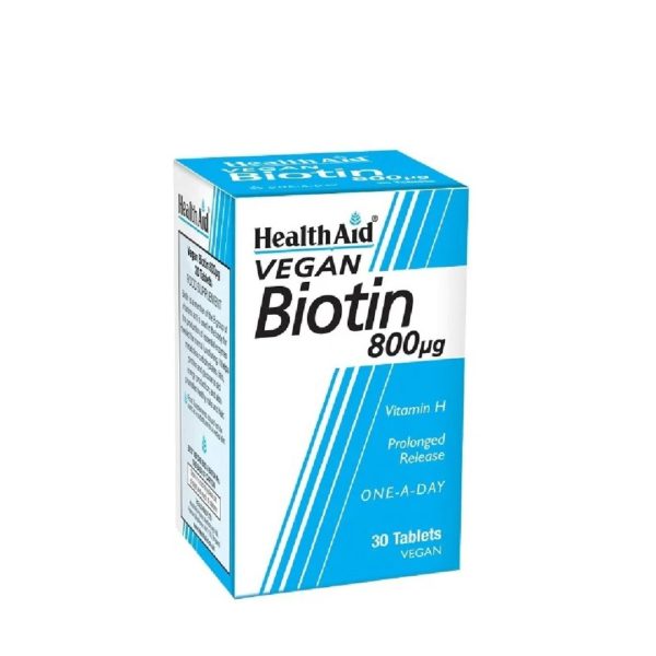 Αντιμετώπιση Health Aid – Biotin 800mg 30 ταμπλέτες