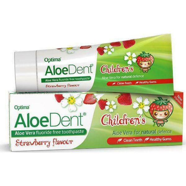 Οδοντόκρεμες-ph Optima – AloeDent Strawberry Children’s Toothpaste Παιδική Οδοντόκρεμα Aλόης με γεύση Φράουλας 50ml
