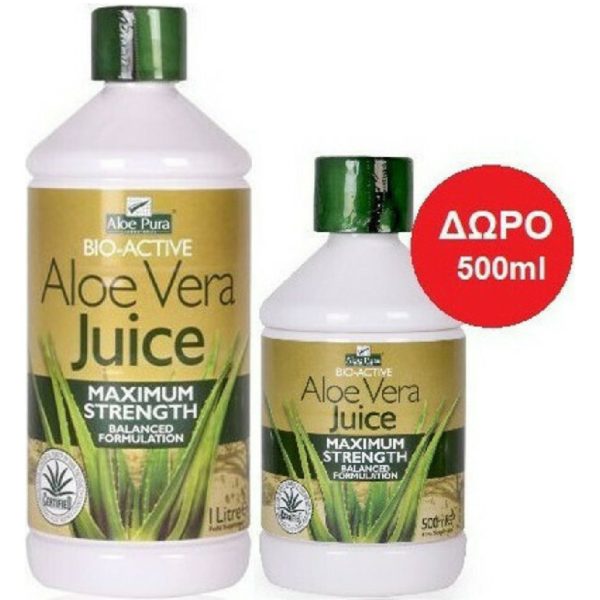 Αντιμετώπιση Optima – Promo Aloe Vera Juice Maximum Strength 100% Φυσικός Χυμός Αλόης 1000ml και Δώρο Aloe Vera Juice Maximum Strengt 500ml