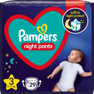 Πάνες - Μωρομάντηλα Pampers – Night Pants Νο3 6-11kg 29τμχ