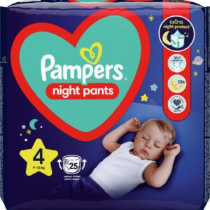 Πάνες - Μωρομάντηλα Pampers – Night Pants Μέγεθος Νο4 9kg-15kg 25τμχ
