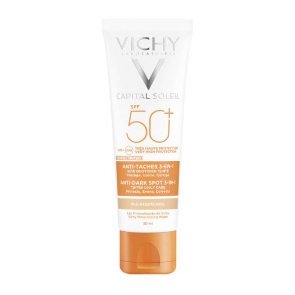 Άνοιξη Vichy – Capital Soleil Anti Dark Spot Tinted Αντηλιακή Κρέμα Προσώπου SPF50 με Χρώμα μη Λιπαρής Υφής Κατά των Κηλίδων 50ml SunScreen