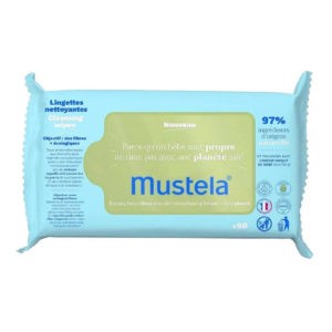 Baby Care Mustela – Eco-Responsible Natural Fiber​​​​​​​ Cleansing Wipes 60 Pc. mustela