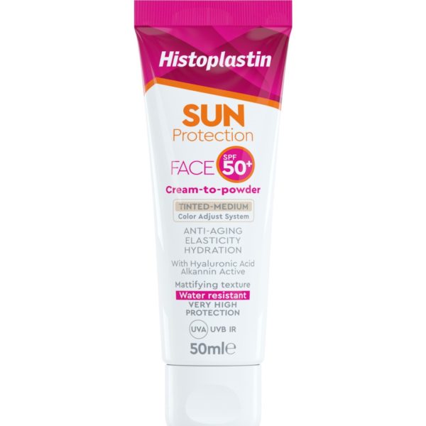 Αντηλιακά Προσώπου Heremco – Histoplastin Sun Protection Tinted Face Cream to Powder Medium-Αντηλιακή Κρέμα Προσώπου SPF50 με Χρώμα, 50ml SunScreen