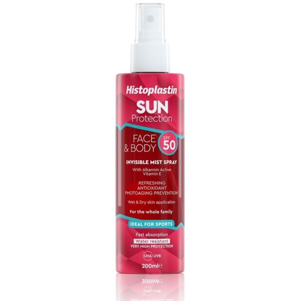 Άνοιξη Heremco – Histoplastin Sun Protection Invisible Mist Spray Face & Body-Διάφανο Αντηλιακό Mist SPF50+ για Πρόσωπο και Σώμα, 200ml SunScreen