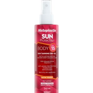 4Εποχές Heremco – Histoplastin Sun Protection Tanning Body Dry Oil Satin-Ξηρό Λάδι Μαυρίσματος SPF15+ 200ml SunScreen