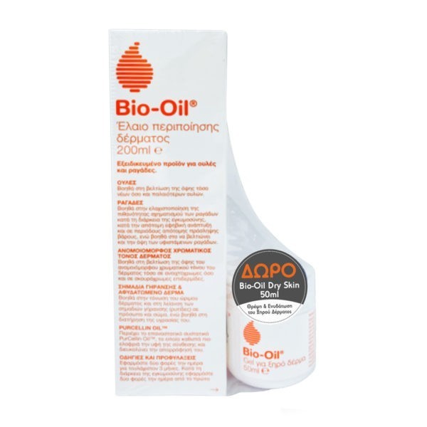 Body Care Bio-Oil – Skincare Oil for Scars Stretch Marks Uneven Skin 200ml & Gift Bio Oil Dry Skin Gel 50m