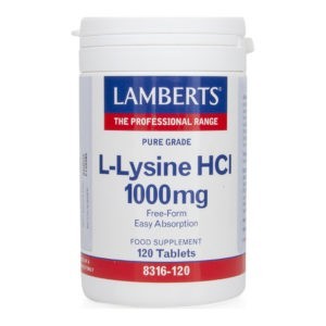 Amino Acids Lamberts – L-Lysine HCL 1000mg 120 tablets